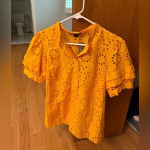 New with tags J Crew orange cut out T shirt blouse size XS